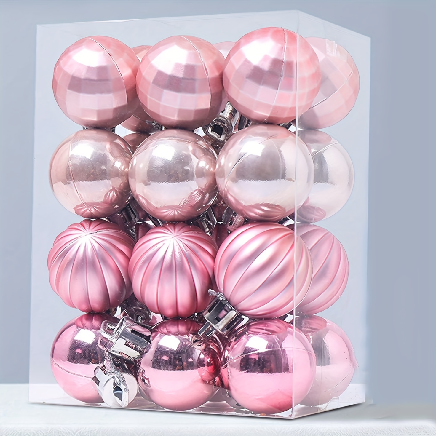 24pcs Christmas Ornament Set - 3cm Plastic For Decoration & Display