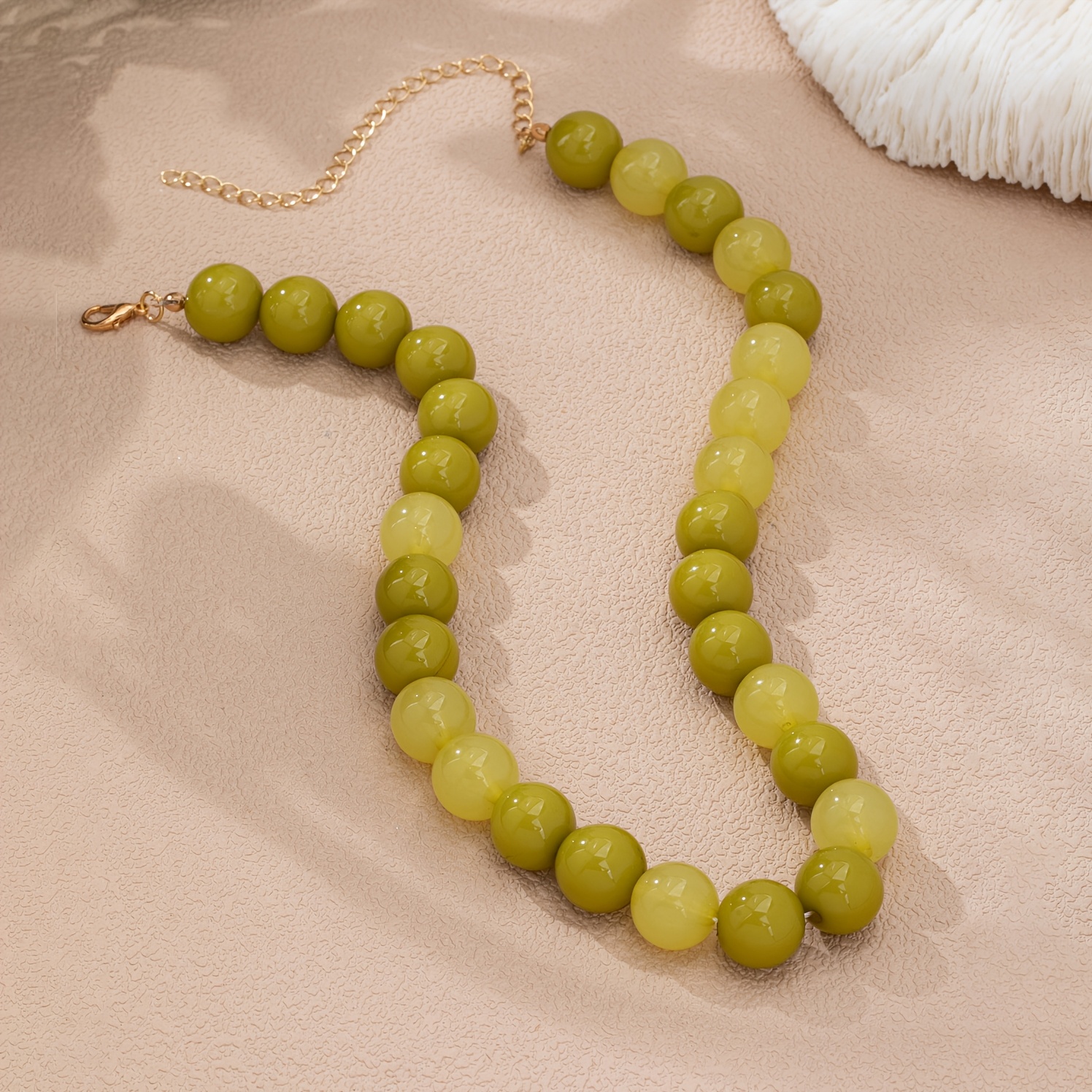Layered Mixed Color Resin Ball Beaded Necklace Set