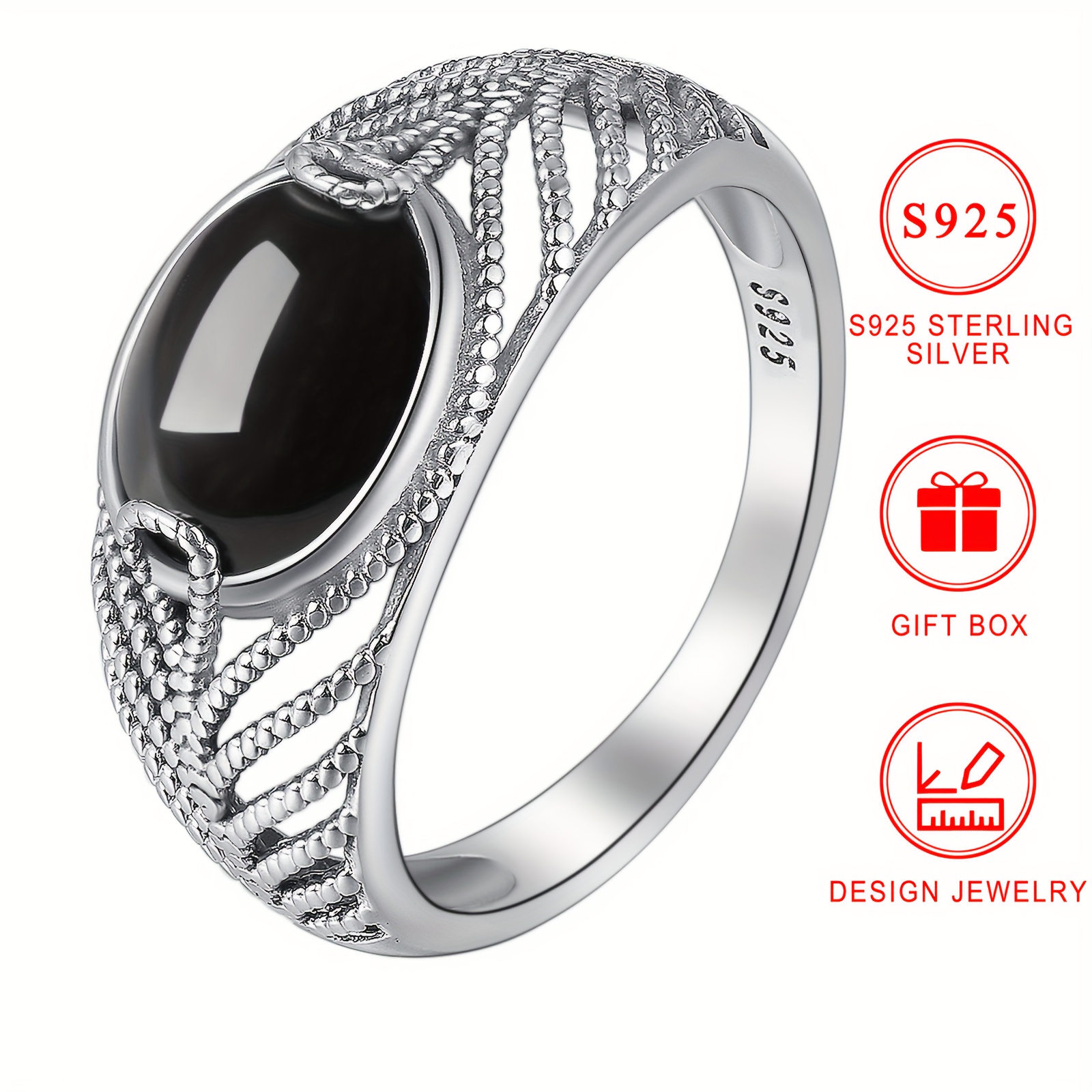 

Elegant Classic Hollow-out Ring, 2.5g S925 Sterling Silver With , Women' Jewelry, Gift Box Included, , Teacher's Day/back To School/graduation, Accessory