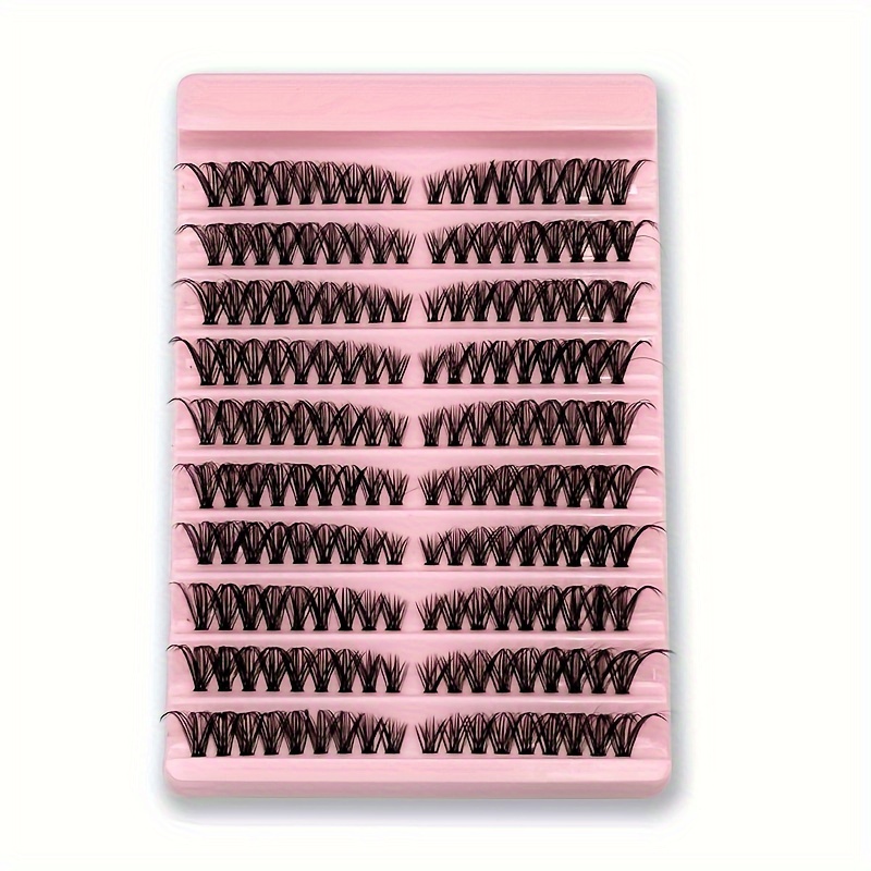 Image of 180pcs Natural Look Diy Eyelash Extensions Suitable For Anime,, -eye Lashes - D , Mixed Lengths (8-16mm), Thin Individual & Cluster Lashes, For Beginners, Cost- Volume & Length