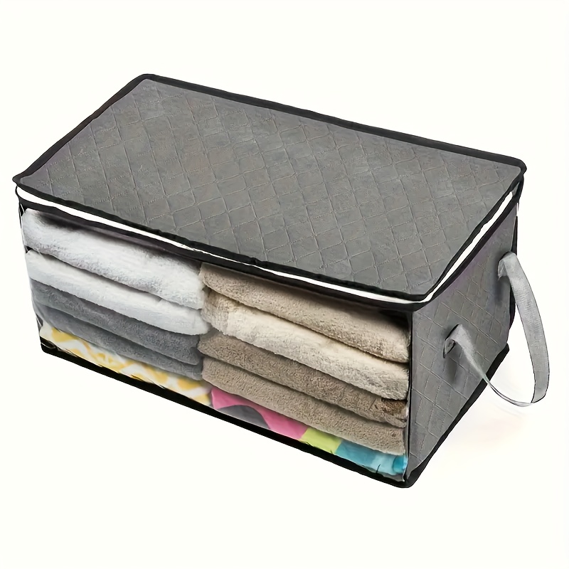 

1 Pc Large Capacity Zipper Storage Bag, Versatile Clothes Organizer With Handle, Wardrobe Dustproof Container