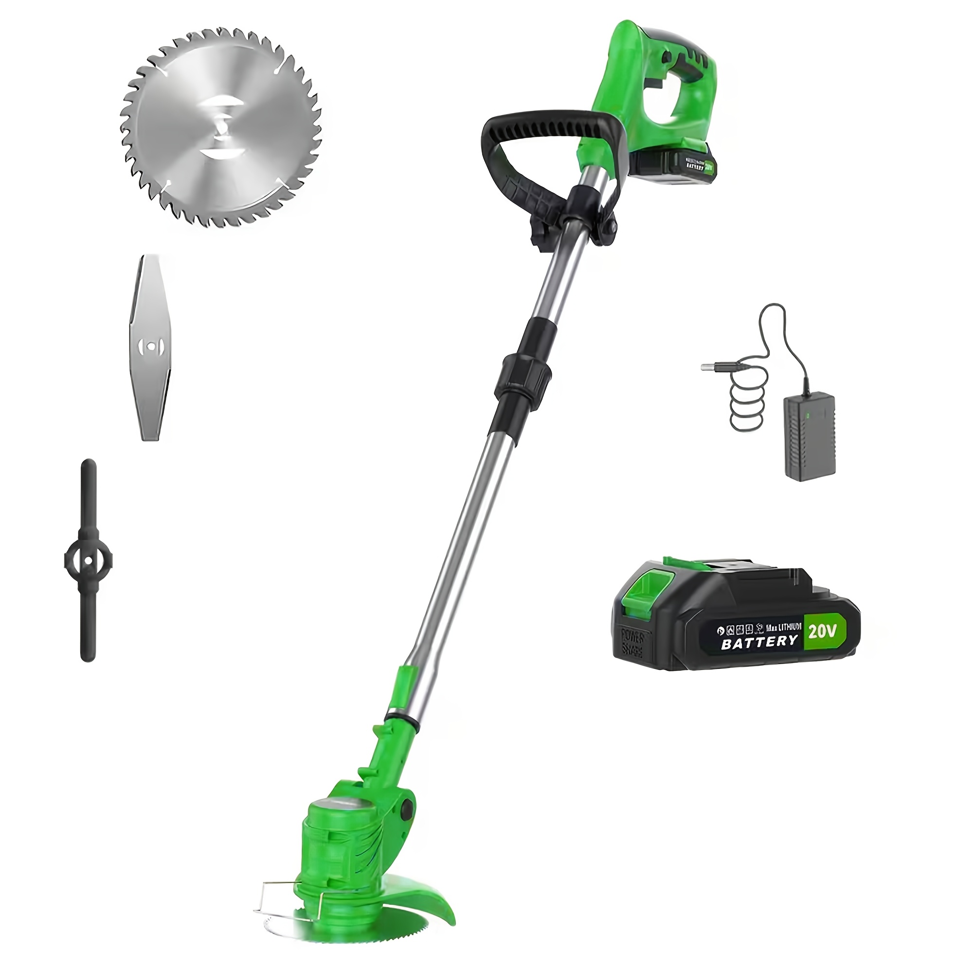 portable cordless electric lawnmower for home use garden weeder cordless trimmer   with 3 blade types and 1 2 high capacity lithium batteries providing powerful performance for lawns gardens and patios tool discount Product details 10