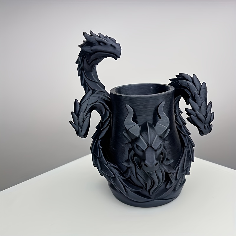 Image of Creative Three-headed Dragon Pen Holder, Desktop Organizer, Suitable For Pencils, Brushes, And Office Supplies, Home And Office Decorative Storage Accessory, Office Supplies And Accessories