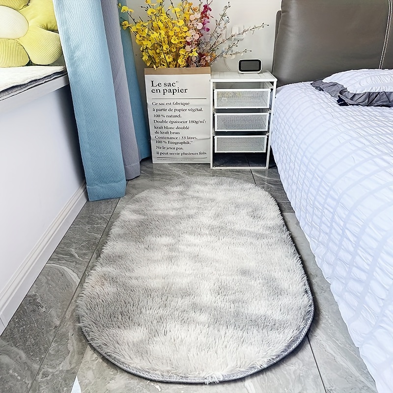 Image of 1pc, Oval Area Rug, Shaggy Rug, Soft And Fluffy Carpet, Suitable For Living Room, Bedroom, Bedside, Game Room Dormitory Carpet, Sofa, Teenage Room Decoration, Non-slip Washable Rug, Room Decor
