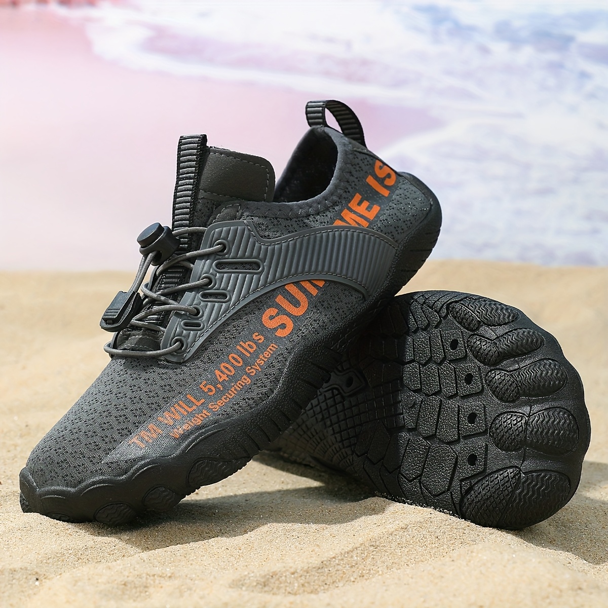 zdjęcie przedmiotu Damskie lekkie szybkoschnące buty do wody - oddychające siateczkowe buty codzienne z antypoślizgową gumową podeszwą, odpowiednie do surfingu na plaży, pływania, jogi i biwakowania