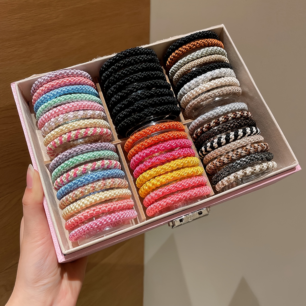 TEMU Random 16pcs Of Internet-famous Bean Braided Ponytail Headband, Suitable For All Kinds Of Buns, Ponytails, Casual Sports Ponytails, Durable And