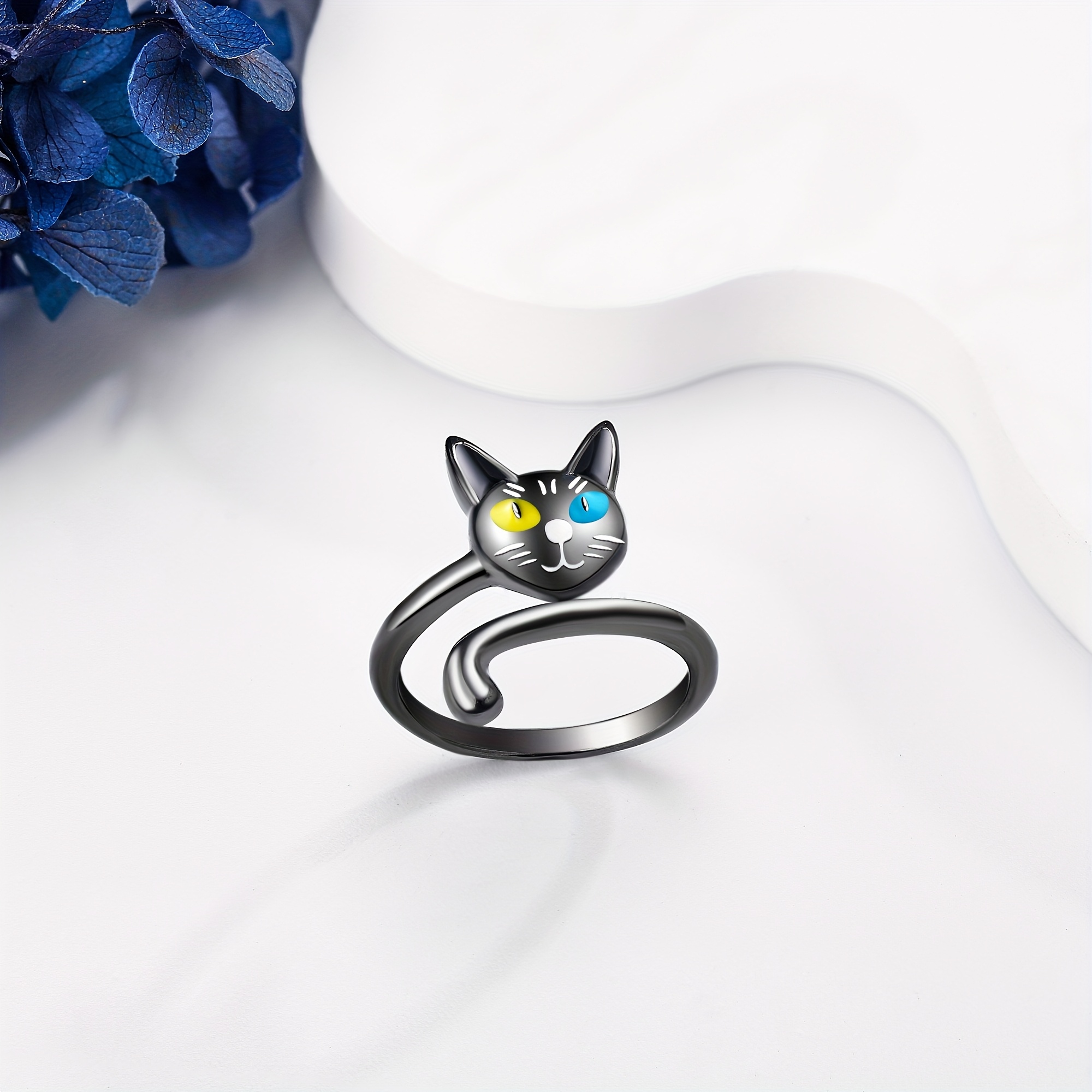 Sterling Silver Cat Open Ring Cat Jewellery For Women