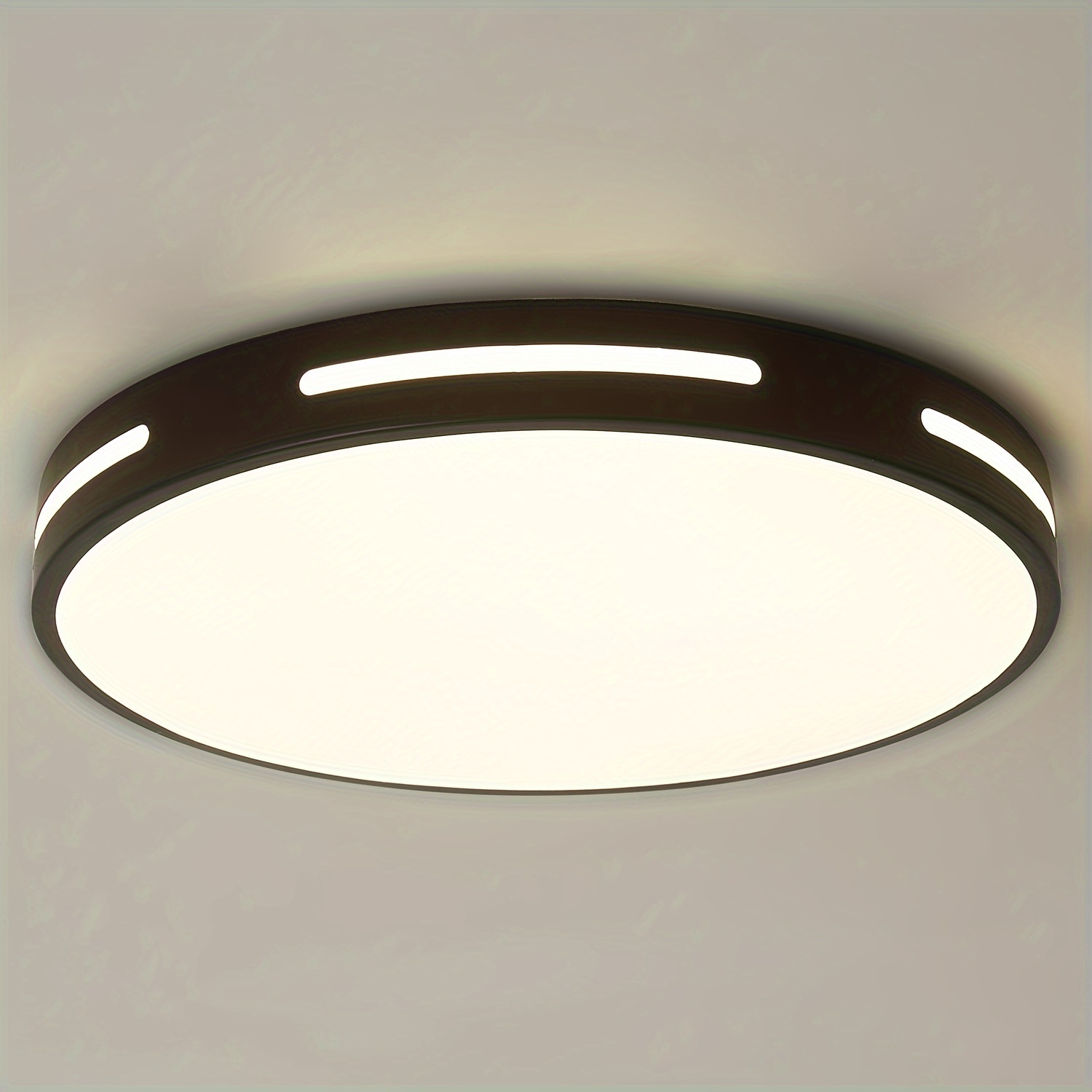 

Modern Classic Round Acrylic Shade Led Flush Mount Ceiling Lamp Black