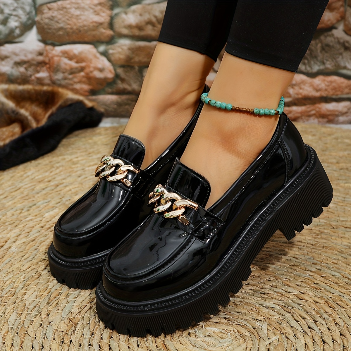

Chaussures À Plateforme Noires de Style Vintage Pour Femmes À La Mode