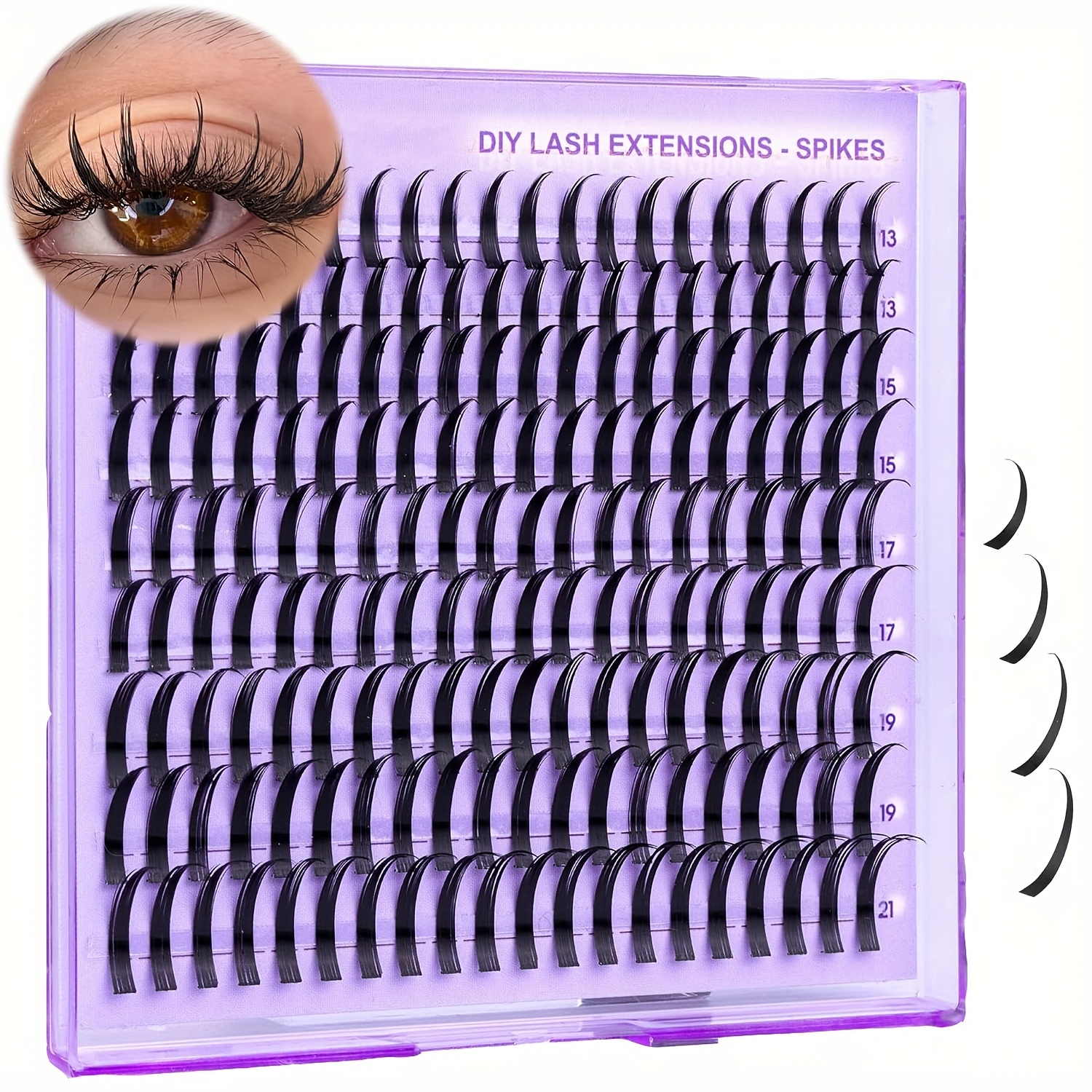 Eyelash Extension Kit, Pointed Tip Eyelashes 80d Thickened Cartoon Eyelash Clusters D- Eyelash Clusters Set 13-21mm 180pcs