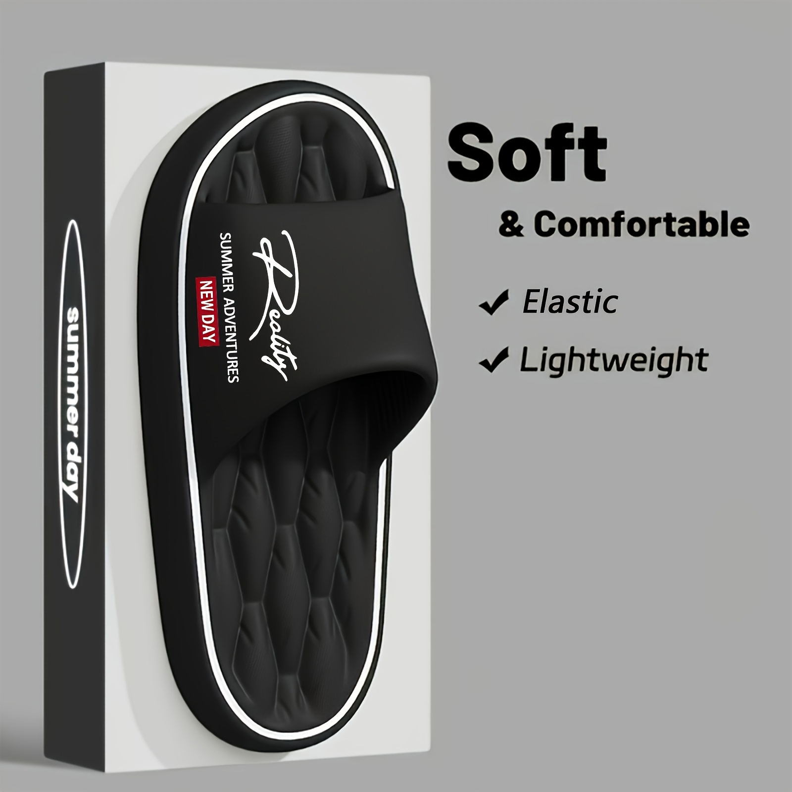 TEMU Sandali Unisex in EVA - Design a Righe Minimalista, /Estate, Lavabili a , Ideali per Casa e Spiaggia, Scarpe da Spiaggia | Sandali Minimalisti |