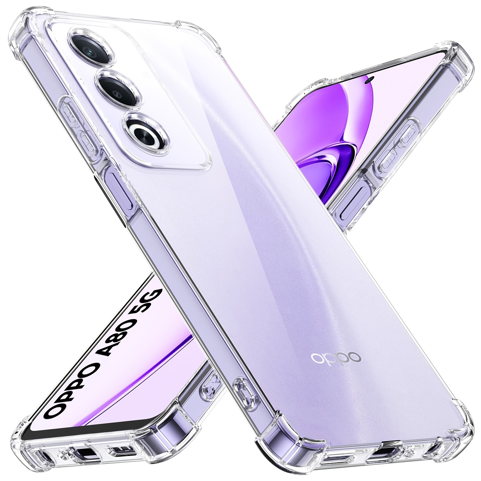 

Coque Compatible avec OPPO A80 5G, Silicone TPU Souple Transparent [ Renforcés Anti-chute], Coque Anti-chute Transparente - Transparent