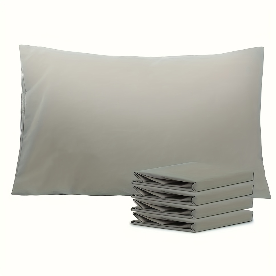 Image of 4pcs Softtouch Brushing Pillowcase Set, 90gsm Envelope Closure Pillowcase, , Fade-resistant Fabric Bedding, Suitable For Styles, Machine Washable