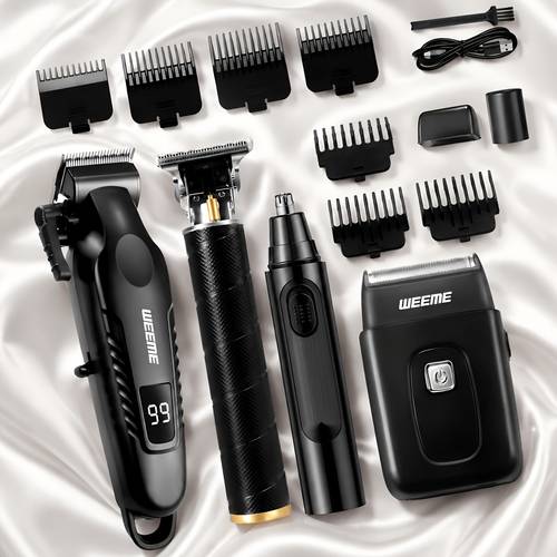 hair clippers 4pcs 3pcs 2pcs black golden for men professional beard trimmer kit cordless clippers and trimmers set electric razor shavers and nose trimmer mens grooming kit for barber valentines day for him fathers day gift for men
