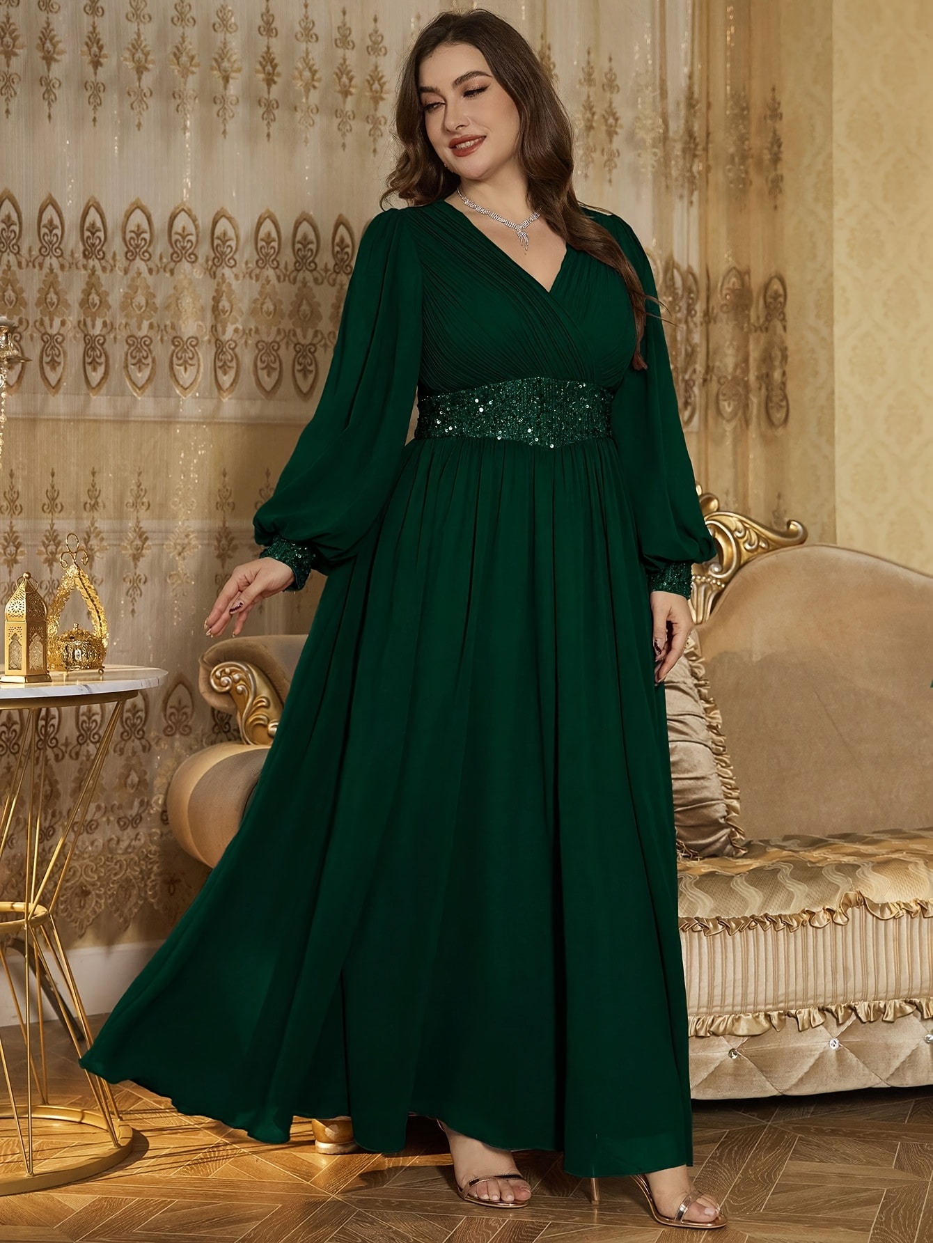 sachin and babi light blue dress Final Sale Plus Size Halter Chiffon Maxi Dress with Slits in Olive Pal   Chic And Curvy