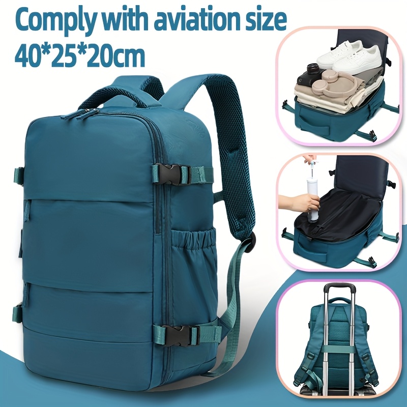 Maleta de viaje con mochila de compresión al vacío mejorada y bomba de aire, bolso de viaje de gran capacidad aprobado para avión 40x25x20 cm, mochila multifuncional de doble hombro, incluye funda de compresión al vacío con bomba, herramienta de almacenamiento que ahorra 50% de espacio, juego de bolsas de vacío con capacidad expandida, ideal para viajes familiares - Imagen 5