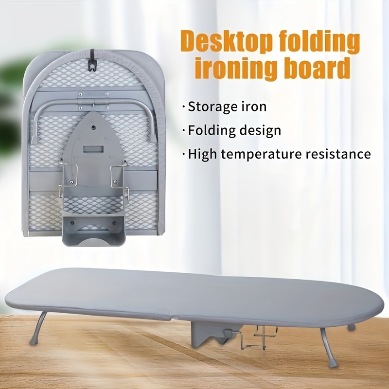 Portable Desktop Folding Ironing Board: Large, Storage Iron, High-Temperature Resistance, No Power Required