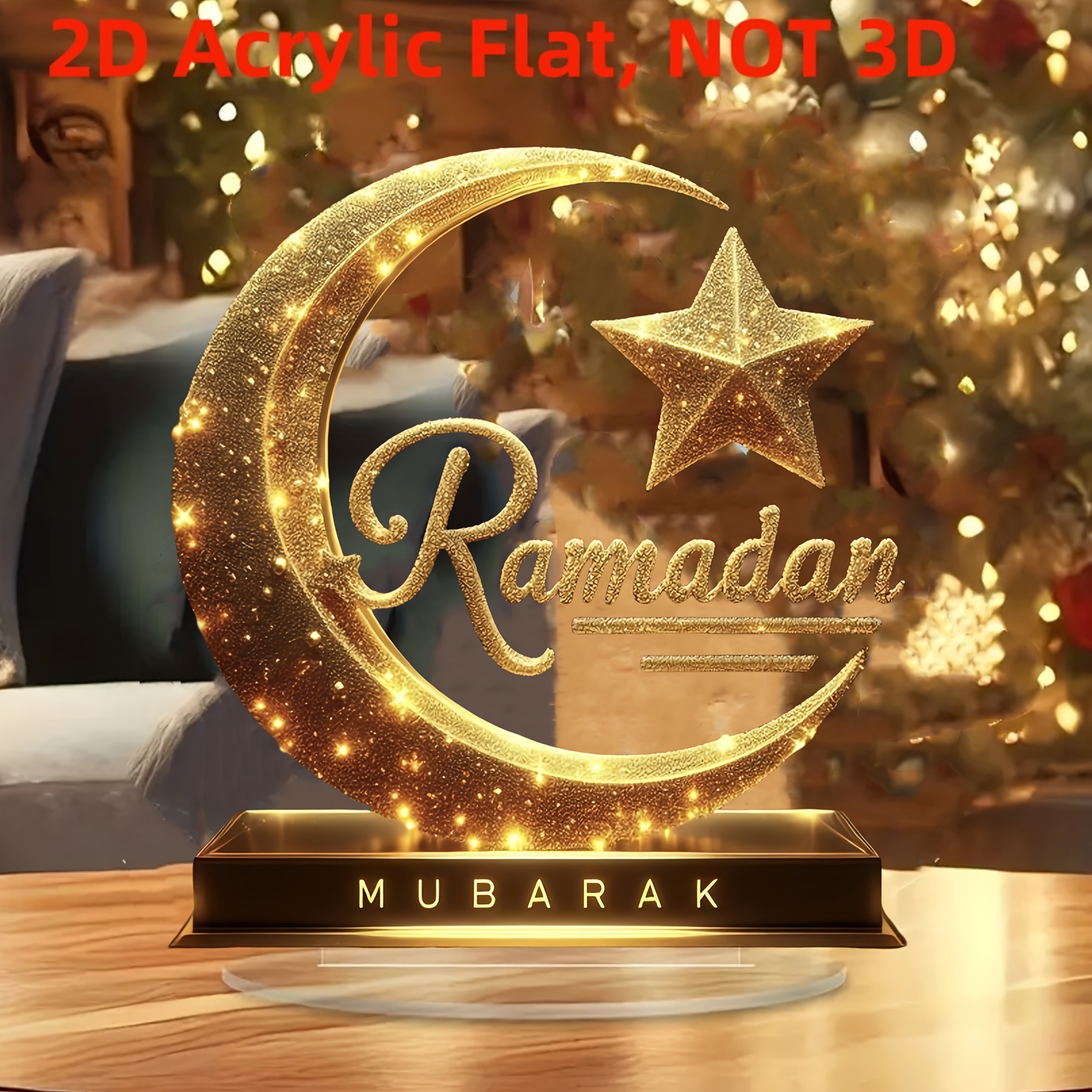 

2d Flat A 2d Flat Acrylic Decoration Featuring A For Ramadan, Themed Around The Faith, Suitable For Eid Al-fitr, Easter, Window Displays, And An Ideal Gift.