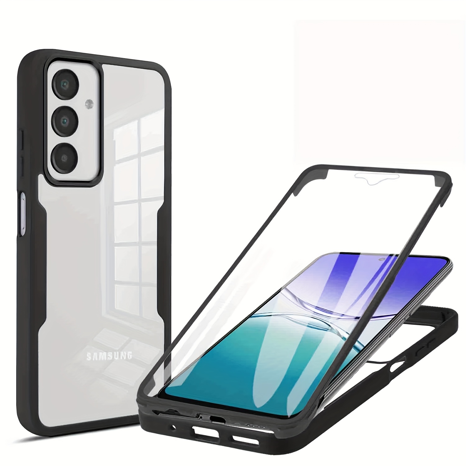 TEMU Étui de téléphone : pour for Samsung A16/ Étui de téléphone compatible for Samsung A17, étui de intégrale à 360°, avec d'écran intégrée