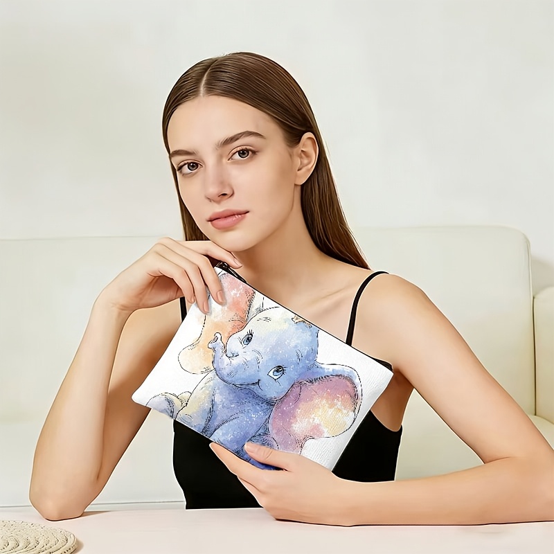 TEMU 1pc Watercolor Ombre Pattern "" Slogan Multi-functional Travel And Home Toiletry Organizer Bag, Unisex Portable Makeup Pouch, Suitable For
