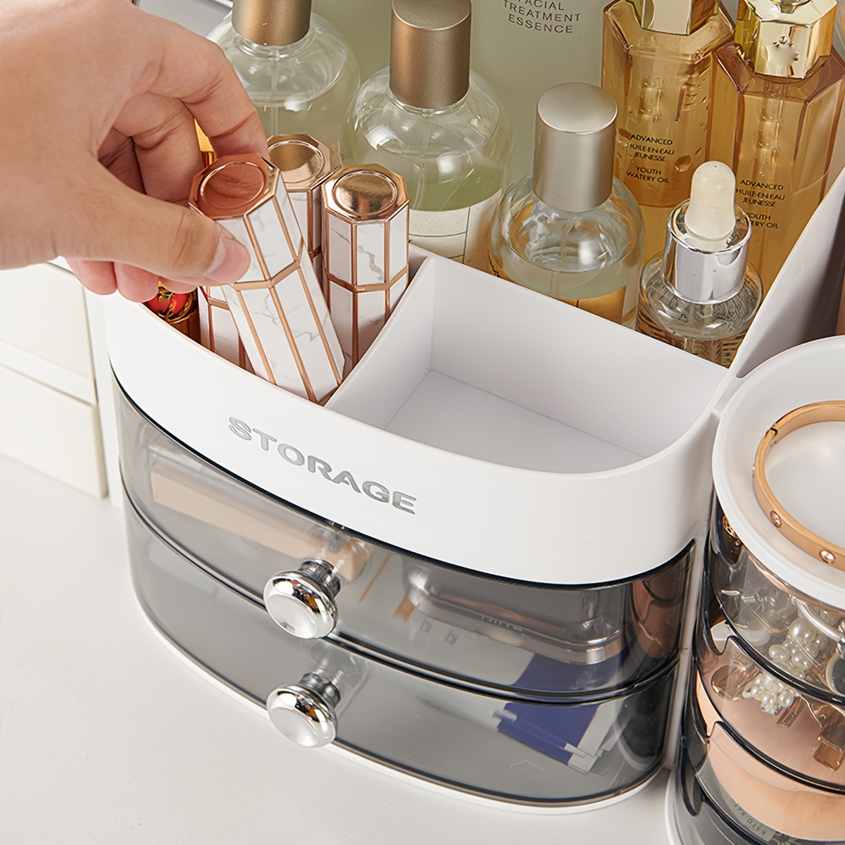 desk organizer cosmetic storage box with drawers plastic ideal for lipstick and facial masks Product details 7