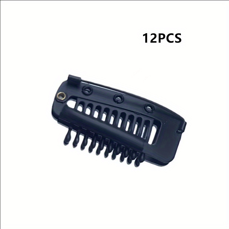 12pcs Wig Clip With Safety Pins 10-teeth Hair Extension Snap Invisible Wig Combs Setting Clips To Secure Wig No Sew Hair Extension Clips For Woman Hijab Veil Hair Extensions Hairpieces
