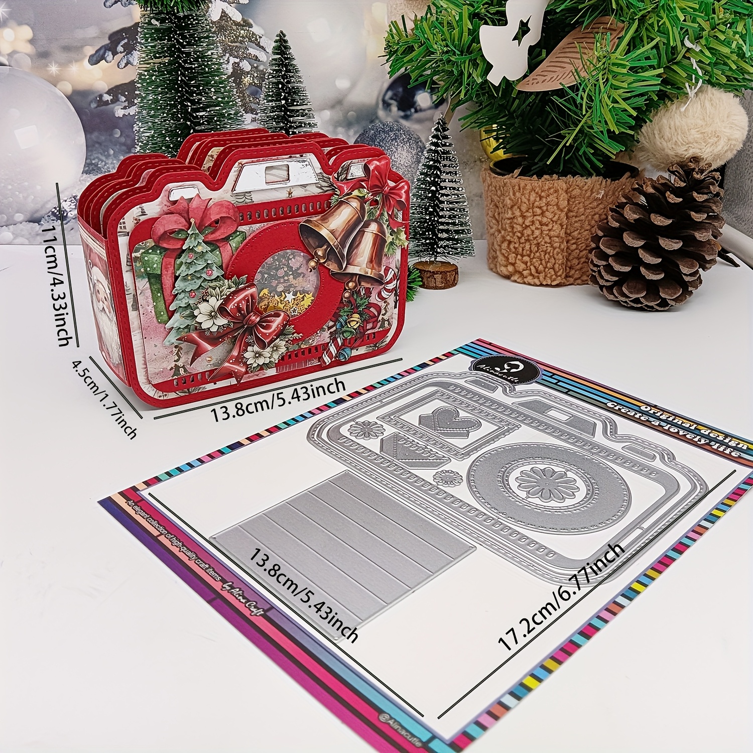 Image of Alinacutle 1pc Camera Album Metal Cutting Die Cut For Christmas Gift Paper Craft Handmade Card Making Diy Greeting Cards Scrapbooking And Album Holiday Gifts Decor