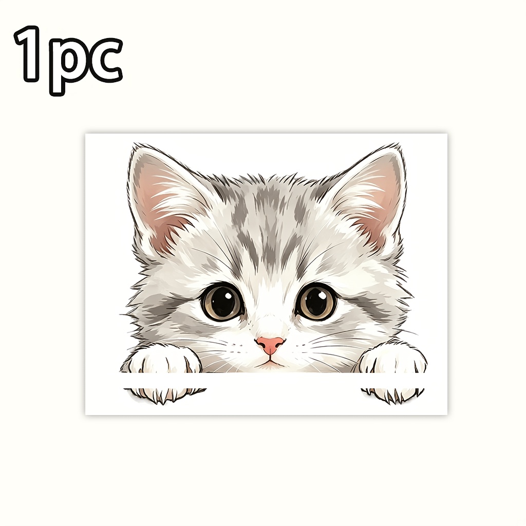 Cute Cat Mini Switch Sticker With Animal Print, Animal Wall Decal, Removable Wall Decor Sticker, Perfect For Bedroom & Entryway Decoration