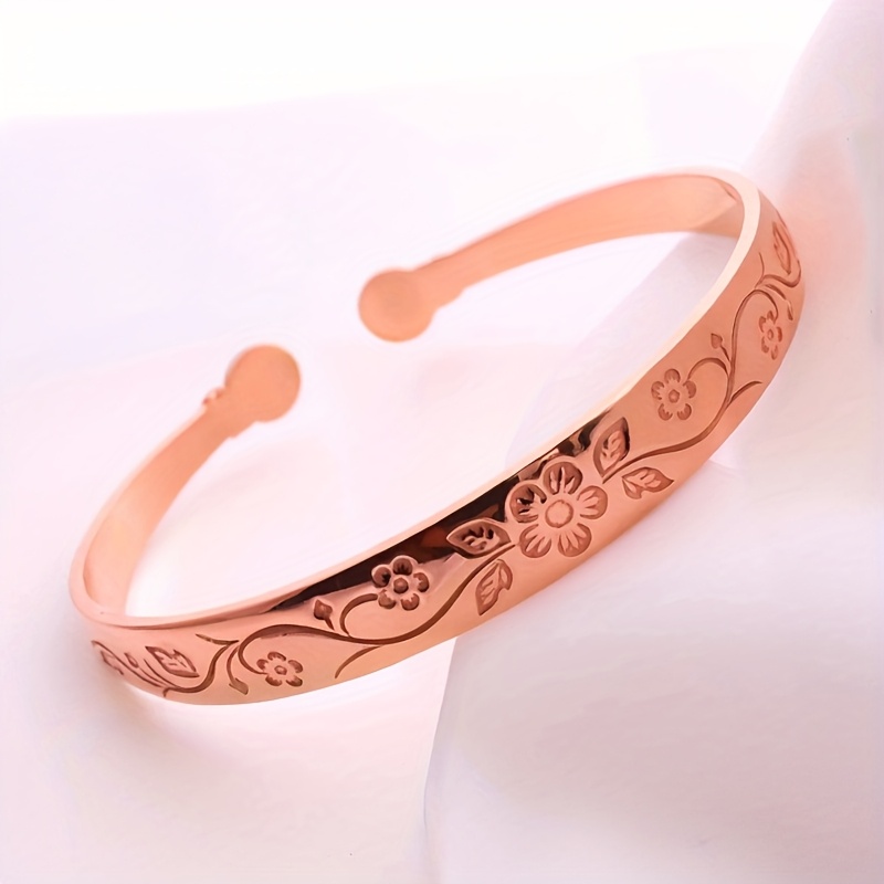 TEMU 1 Purple Copper Ladies' Bracelet, A Fashionable Jewelry Bracelet Made Of Copper, Suitable For Daily Wear And As A Gift, Accessory, Wrist Jewelry