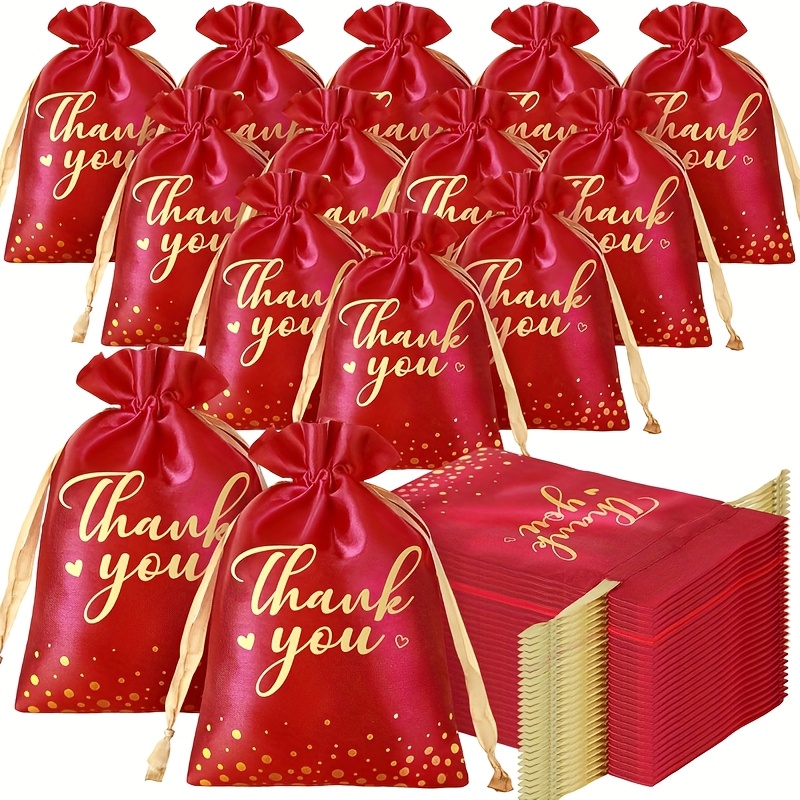 TEMU Gift For Her/him Set Of 50 Red Drawstring Bags Measuring 4 By 6 Inches, Perfect For Jewelry And As Party Favors For Weddings And Birthdays