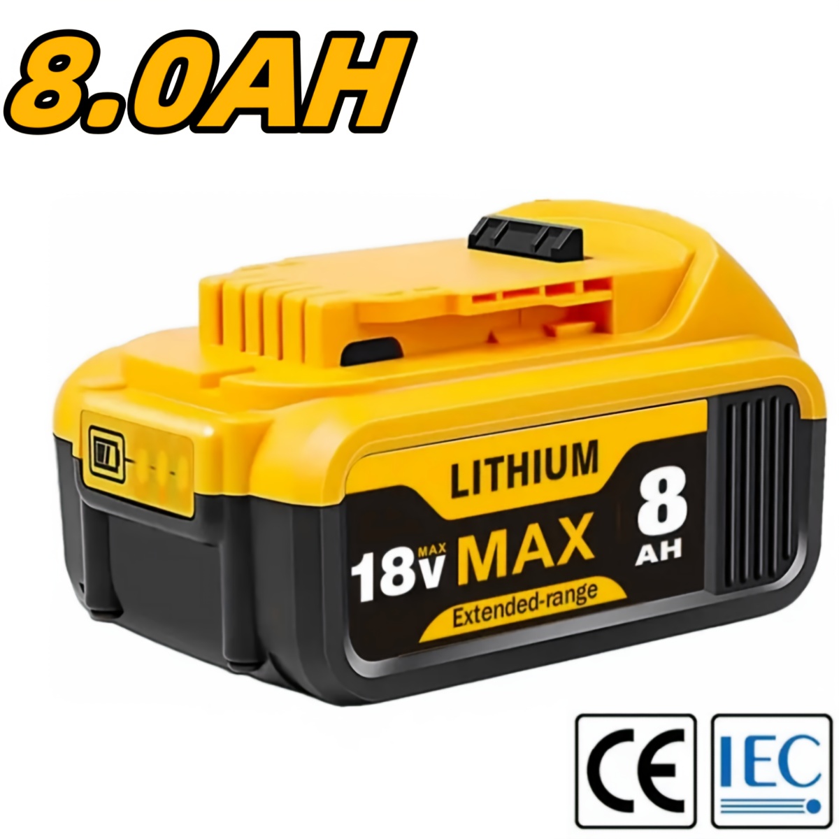 1/2/4 Pack 8.0ah 18v Replacement For 18v 8000mah For Xr Lithium-ion Batteries Dcb185 Dcb186 Dcb187 Dcb181 Dcb200 Dcb180 Dcd/dcf/dcg Series Power Tool