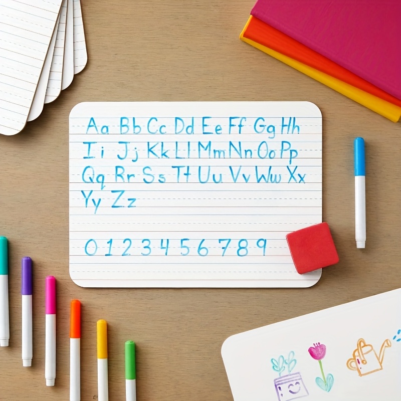 12 Stück Whiteboard, ein kleiner, doppelseitiger Staffelei mit einer einseitigen Linierung und der anderen Seite blank: retailer-supplied image