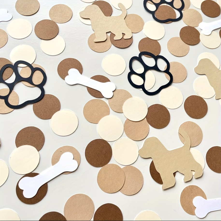 Image of 100pcs Shaped Confetti - Theme Birthday Party Decorations, Table , Craft Favors For Puppy Lovers, Pet Theme Party|party Accessories|diverse Shapes