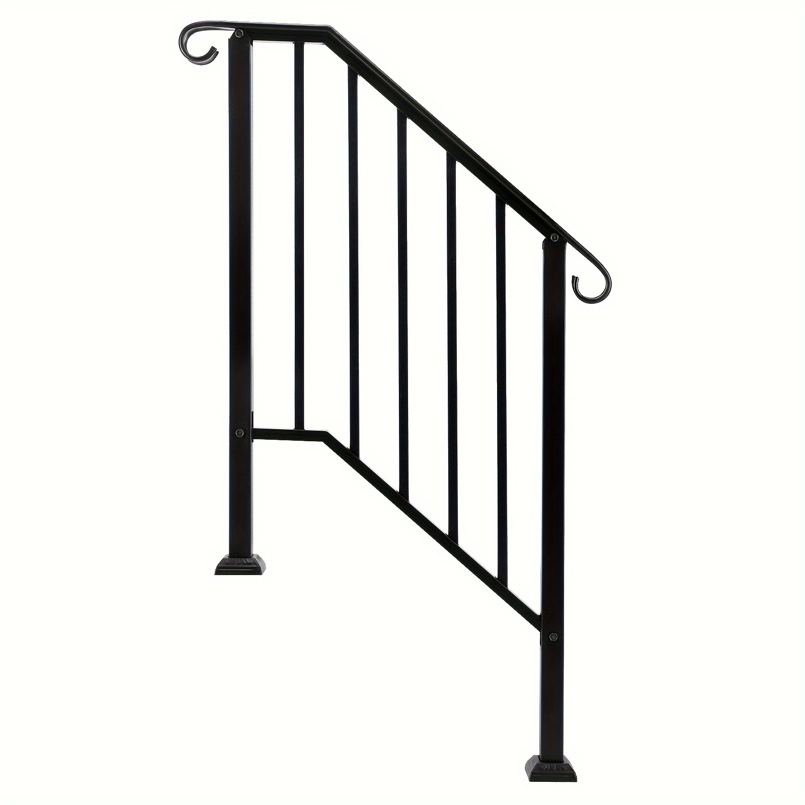 

Matte Black Shop Outdoor 2-step Iron Handrail