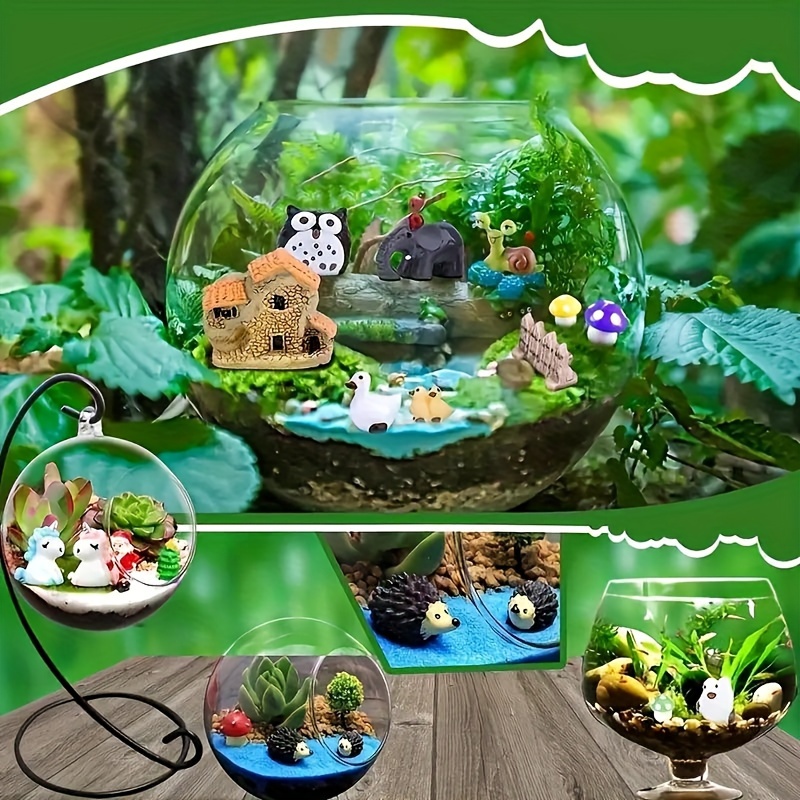 51-Piece Miniature Fairy Garden Accessories Set Multi-Scene Resin  Figurines for DIY Terrarium, Micro Landscaping, Indoor Outdoor Decor, No  Power
