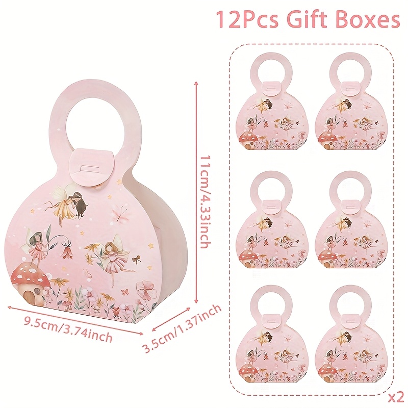 Image of Gift For Her/him Set Of 12, Flower Fairy Gift Containers, Paper Handheld Boxes, Decorations For Birthday Parties, Wedding And Baby Shower Favors, Gift Packaging For Anniversary Celebrations
