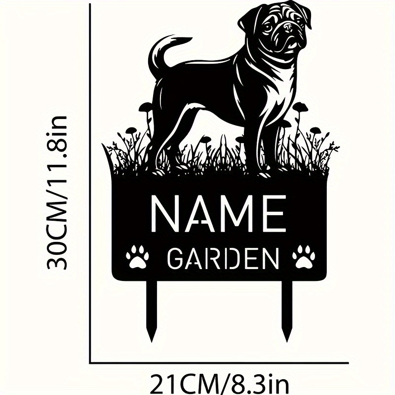 

Metal - Personalized Pet Name, Decor, Condolence For Pug Enthusiasts