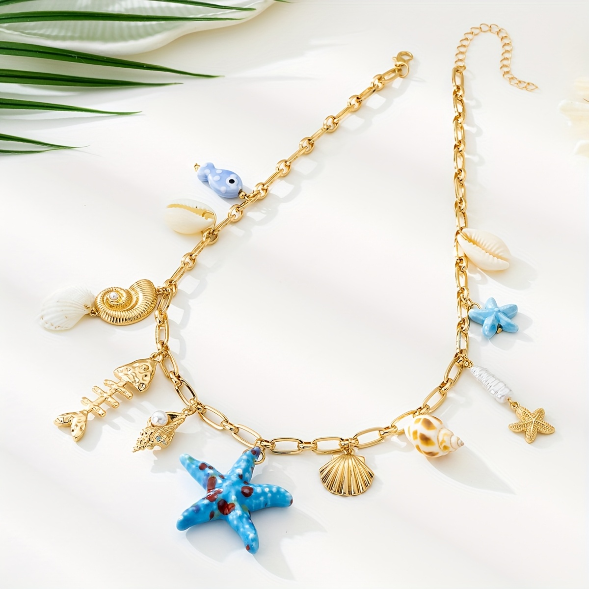 Sweet Funky Charm Necklace with Heart, Boot, Hat, and Eye Pendants