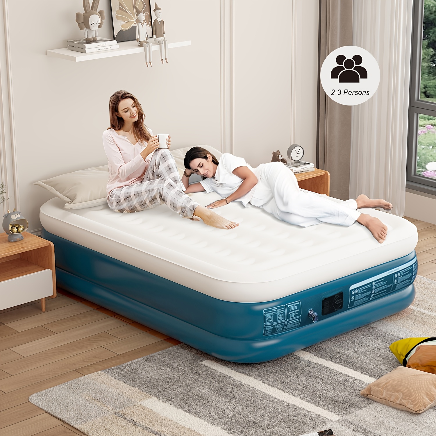 single mattress air bed built in electric Temu Italy