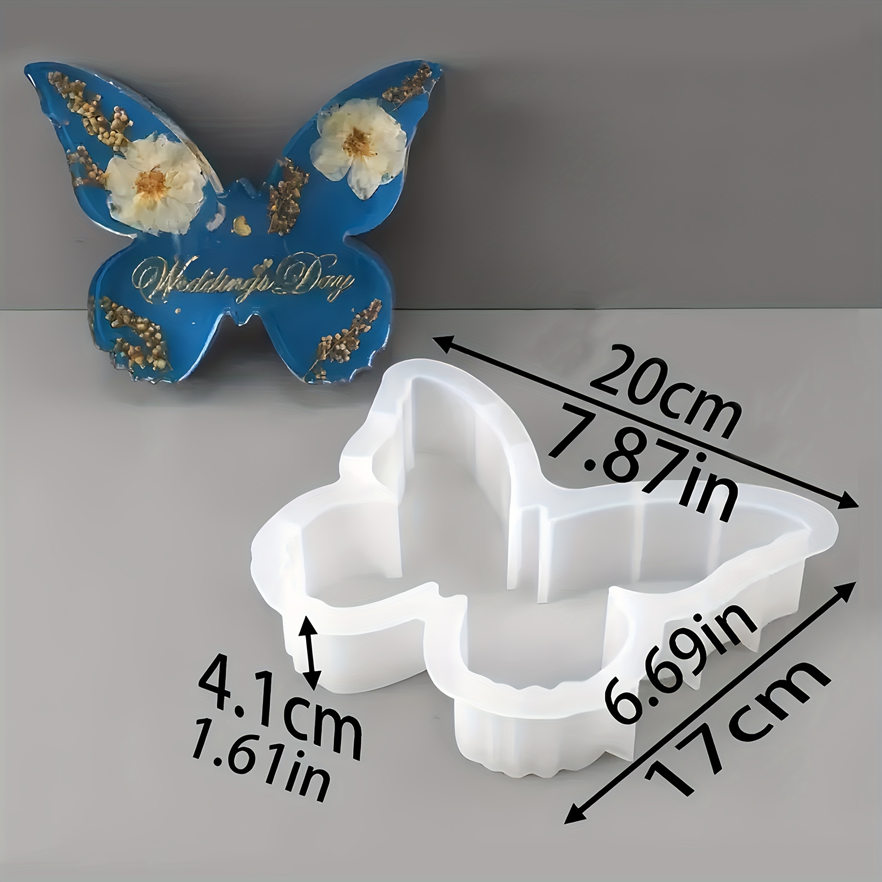 Image of 1pc Resin Silicone Mold, 7.8 Inch Large Silicone Molds For And Home Decor - Epoxy Resin Crafts, Flower Preservation Ornament Specimen Bookshelf Making Kits