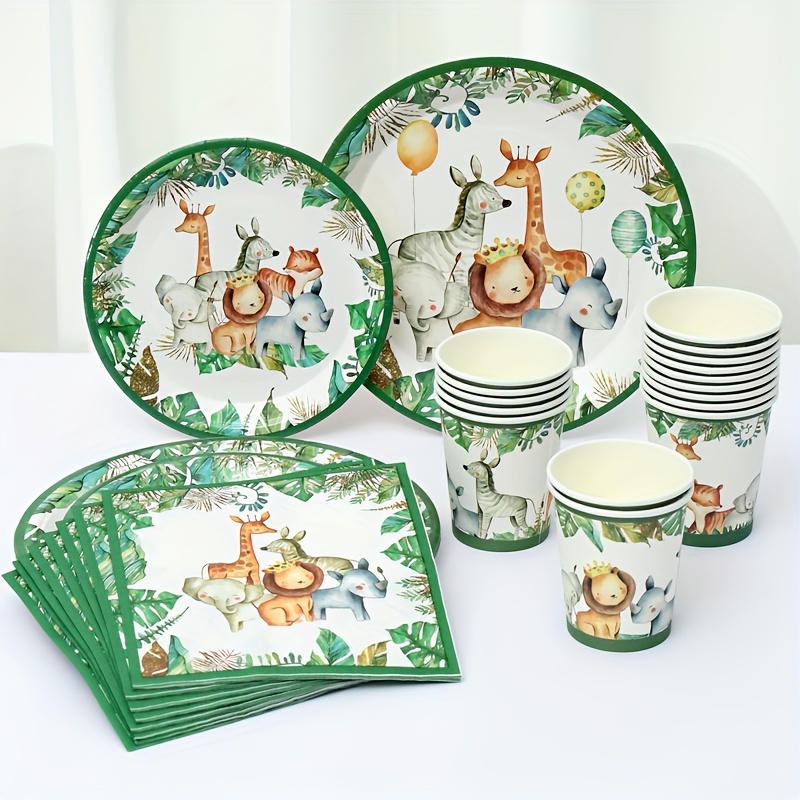 Jungle Safari Birthday Disposable Tableware Paper Plates Temu Philippines