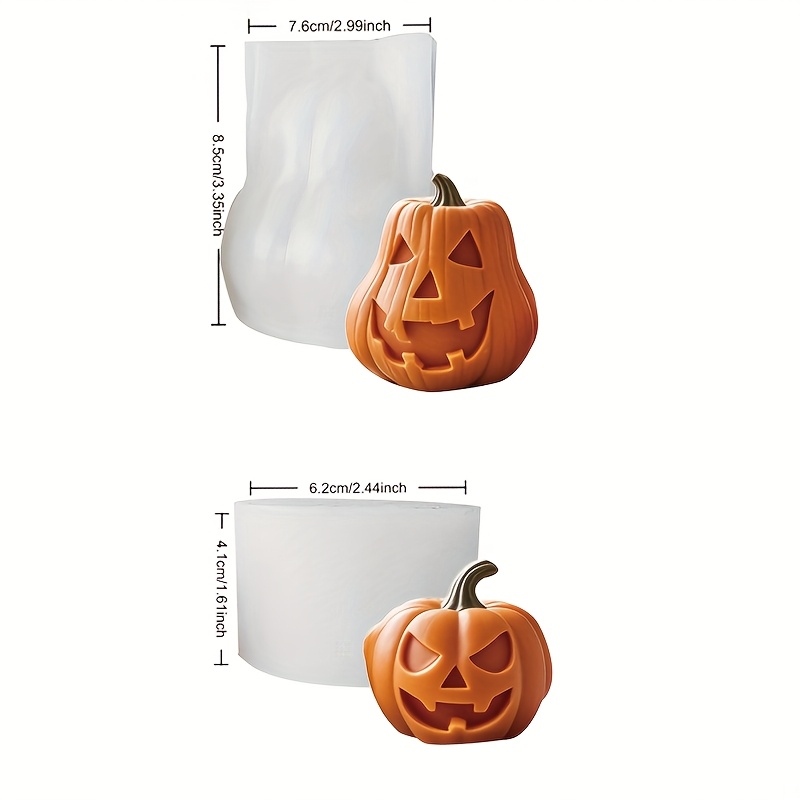 Set Of 2 Halloween Pumpkin-shaped Silicone Molds For Making Aromatherapy Candles, Perfect For Resin And Plaster Crafts, And Ideal For Decorating Gift Boxes