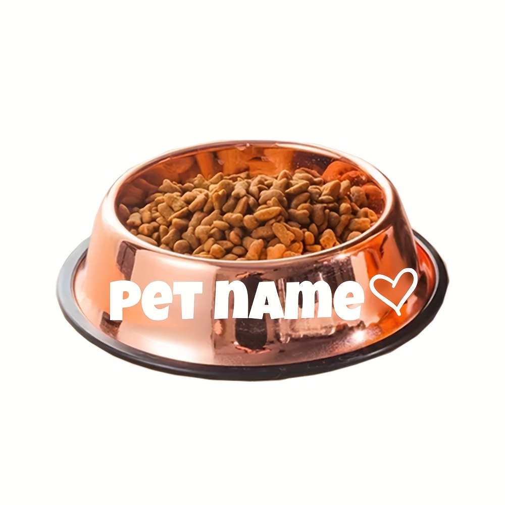 TEMU Personalized Dog Bowl With Non-slip Bottom, Stainless Bowl For Small, Medium & Large Dogs, Custom Dog Feeding Bowl For Food & Water