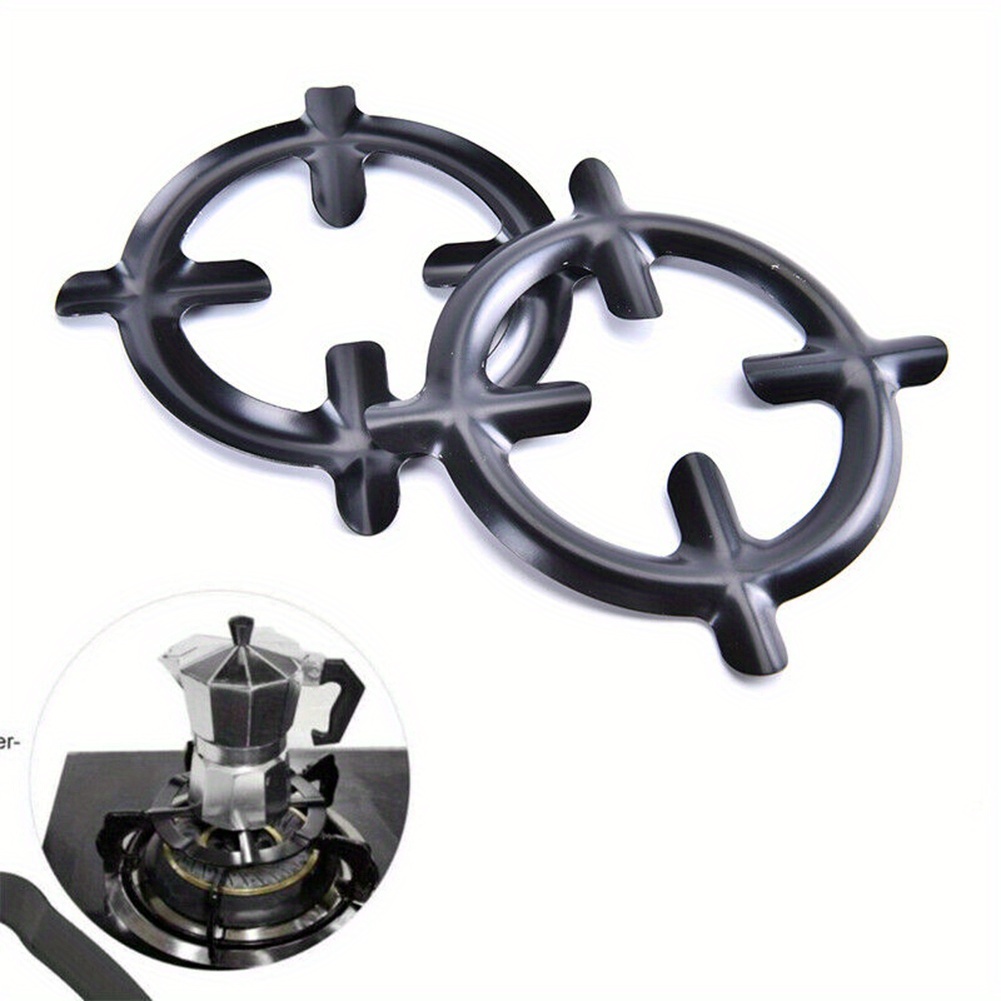 Image of 2pcs Cast Iron Gas Stove Burner Supports, Burner Grates, Heat Rings For Gas Stovetop, With Pot Holder