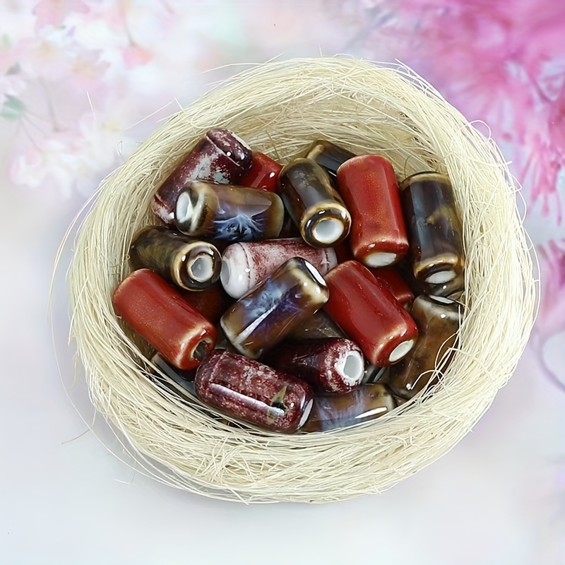 40pcs High-Temperature Fired Ceramic Mixed Color Beads
