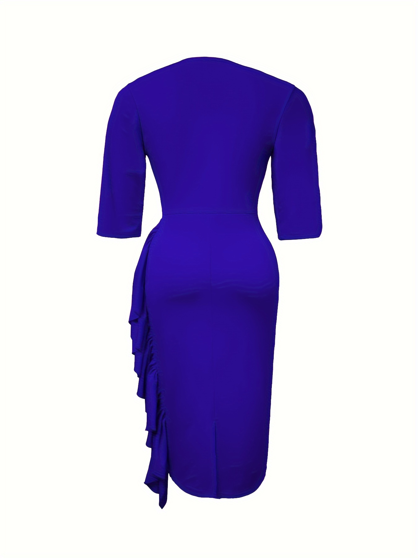 Ladies' Fashion Elegant V-Neck Ruffle Trim Cute Ribbon Dress + Zhou Dongzhi Elegant Direction