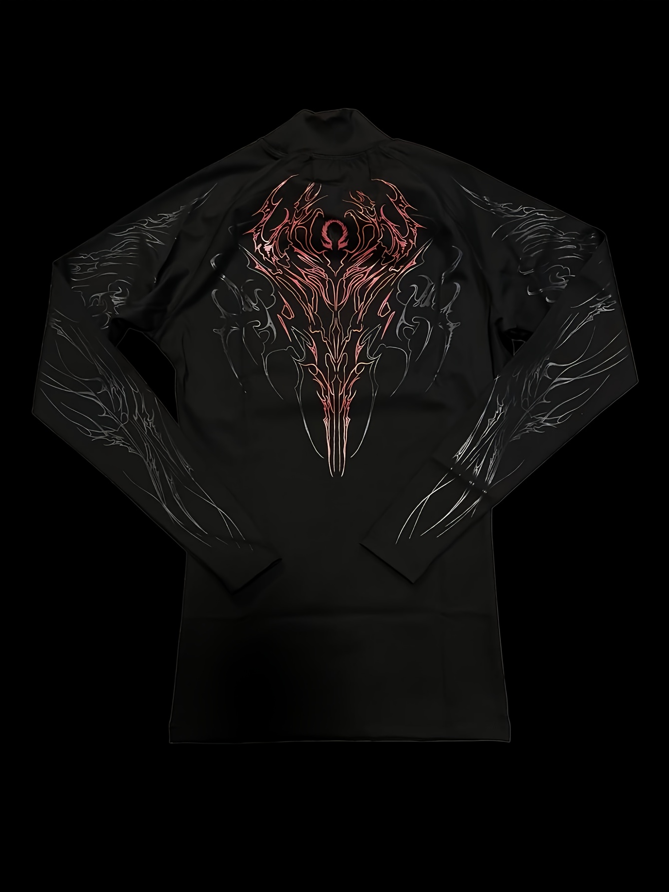 mens high neck   fit compression long sleeve shirt with geometric   design suitable for   fitness and casual   gray color block Product details 17