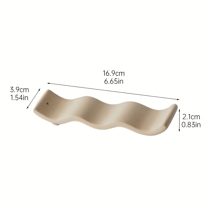 E-shop 1 Stück Moderner Minimalistischer Keramik-Räucherständer - Gebogene Stabile Basis & Stabiler Kegelhalter für Räucherstäbchen, Elegantes Beige