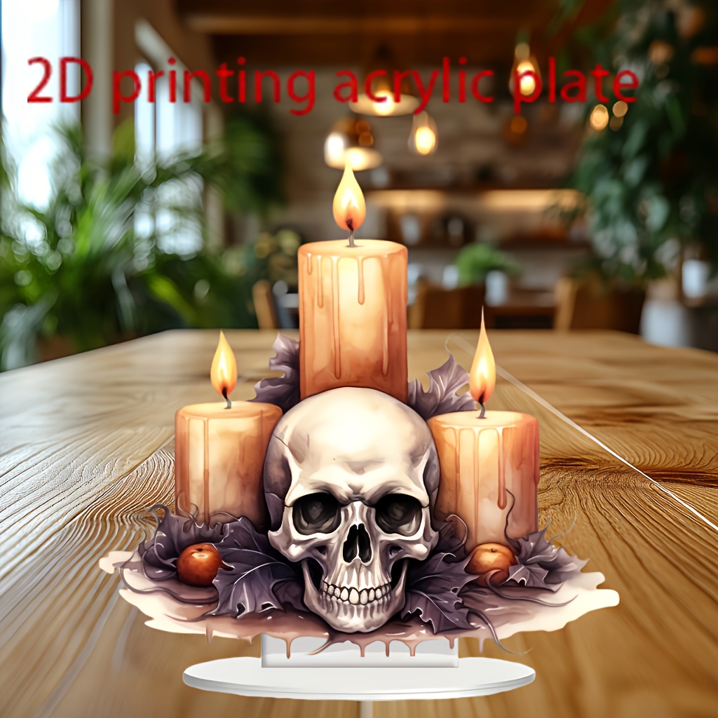 

2d Flat Print, Bohemian Style Candle Decorative Ornament - Multi- Acrylic Resin Candle Decor For Home, Office Display, No Text, Other Installation Types