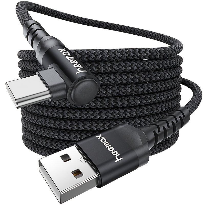 Image of Right-angle Usb-c Charger Cable, Braided Cord Compatible With Iphone 16/15/16 Pro Max/plus, S25/s24/s23/s22/s21/s20/s10, A55/a15, Flip, Pixel, , Moto, Ps5